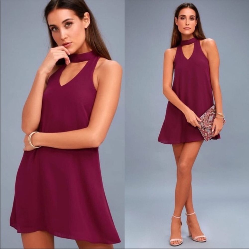 Lulu’s Magenta Swing Dress - Picture 2 of 8